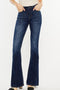 Kan Can Mid Rise Dark Wash Gold Thread Flare Jeans