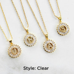 Initial Crystal & Gold Necklaces