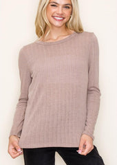 Crew Neck Wide Rib Long Sleeve - 3 Colors!