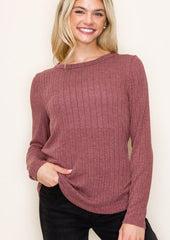 Crew Neck Wide Rib Long Sleeve - 3 Colors!