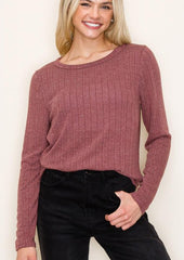 Crew Neck Wide Rib Long Sleeve - 3 Colors!