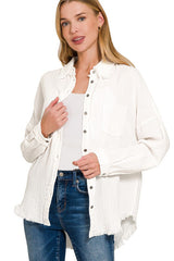 Another Day In Paradise Gauze Top - 2 Colors!