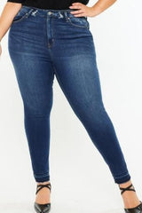 Kan Can High Rise Ankle Skinny Release Hem Jeans