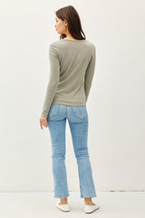 Notched Ultra Soft Basic Long Sleeves - 5 Colors!