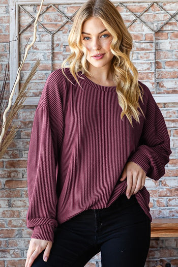 Ribbed Crew Neck Tops - 3 colors! - FINAL SALE