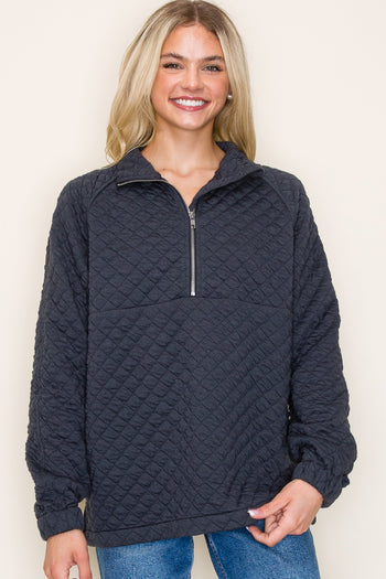 Midnight Quilted Half Zip