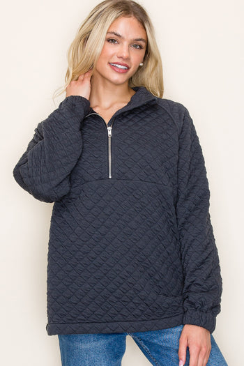 Midnight Quilted Half Zip