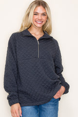 Midnight Quilted Half Zip