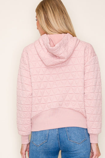 Blush Quilted Hoodie