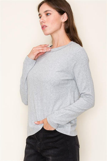 Gray Soft Raglan Long Sleeve