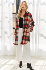 Red & Chocolate Classic Flannel Shacket