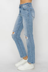 Risen Ankle Slim Straight Jeans