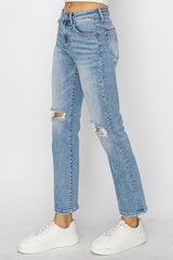 Risen Ankle Slim Straight Jeans