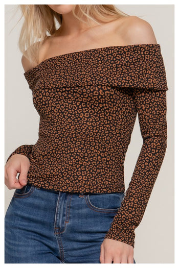 $25 Doorbuster Deal - Animal Off The Shoulder Top - FINAL SALE