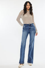 Kan Can High Rise Dark Wash Wide Leg Flare Jeans