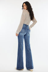 Kan Can High Rise Dark Wash Wide Leg Flare Jeans