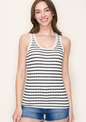 Textured Striped Tanks - 2 Colors!