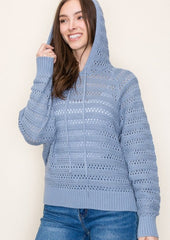 Crochet Dolman Sleeve Hoodie - 2 Colors!