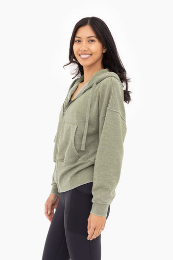 Mono B Dusty Olive Zip Up Hoodie