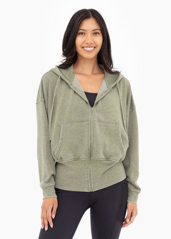 Mono B Dusty Olive Zip Up Hoodie