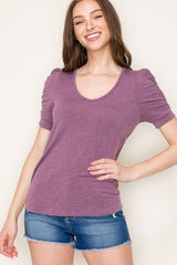 Soft Cinch Sleeve Tops - 2 Colors!