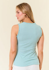 Vneck Frilled Tank Top - 2 Colors!