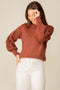 Cinnamon Cable Knit Sleeve Sweater