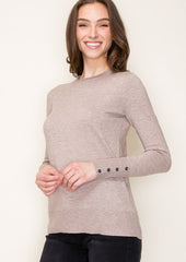 Button Cuff Soft & Lightweight Tops - 4 Colors!