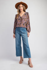 That Friday Feeling Dusty Plum Floral Top