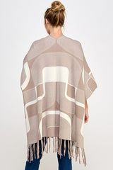 French Cappuccino Fringe Poncho