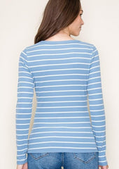 Sky Blue Scoop Neck Top