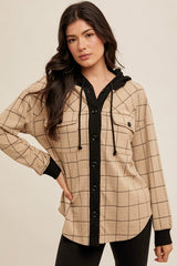 Checked Hooded Shacket - 2 Colors!