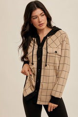 Checked Hooded Shacket - 2 Colors!