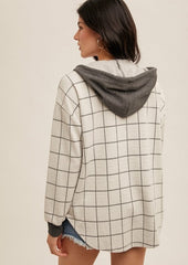 Checked Hooded Shacket - 2 Colors!