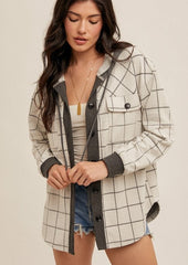 Checked Hooded Shacket - 3 Colors!