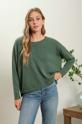 $25 Doorbuster Deal - Green Basic Lightweight Sweater - FINAL SALE