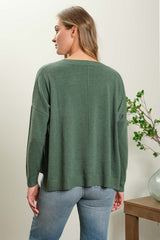 $25 Doorbuster Deal - Green Basic Lightweight Sweater - FINAL SALE