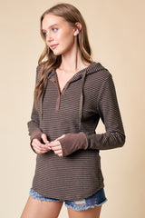 Sloane Striped Thumbhole Hoodies - 4 colors!