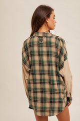 Pine & Taupe Plaid Shacket