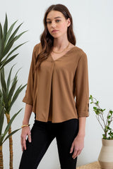 Brown Vneck Blouse