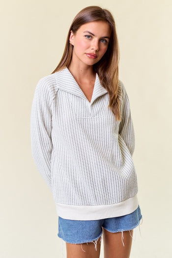 Talia Two Tone Collared Sweatshirt - 2 Colors!