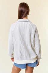 Talia Two Tone Collared Sweatshirt - 2 Colors!