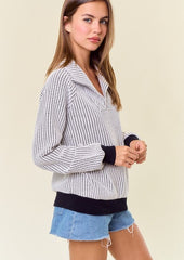 Talia Two Tone Collared Sweatshirt - 2 Colors!