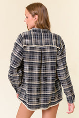 Plaid Flannel Fringe Detail Shacket - 2 Colors!