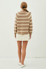 Chunky Striped Collared Pullovers - 2 Colors!