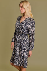 Beyond Beautiful Black & Taupe Floral Dress