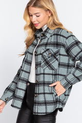 Mint & Black Carefree Plaid Shacket