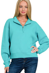 Half Zip Fleece Sweatshirt - 3 Colors!