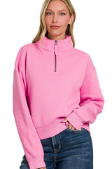 Half Zip Fleece Sweatshirt - 3 Colors!