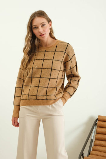 Grid Sweaters - 2 Colors!